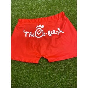 red “thick fil a” shorts